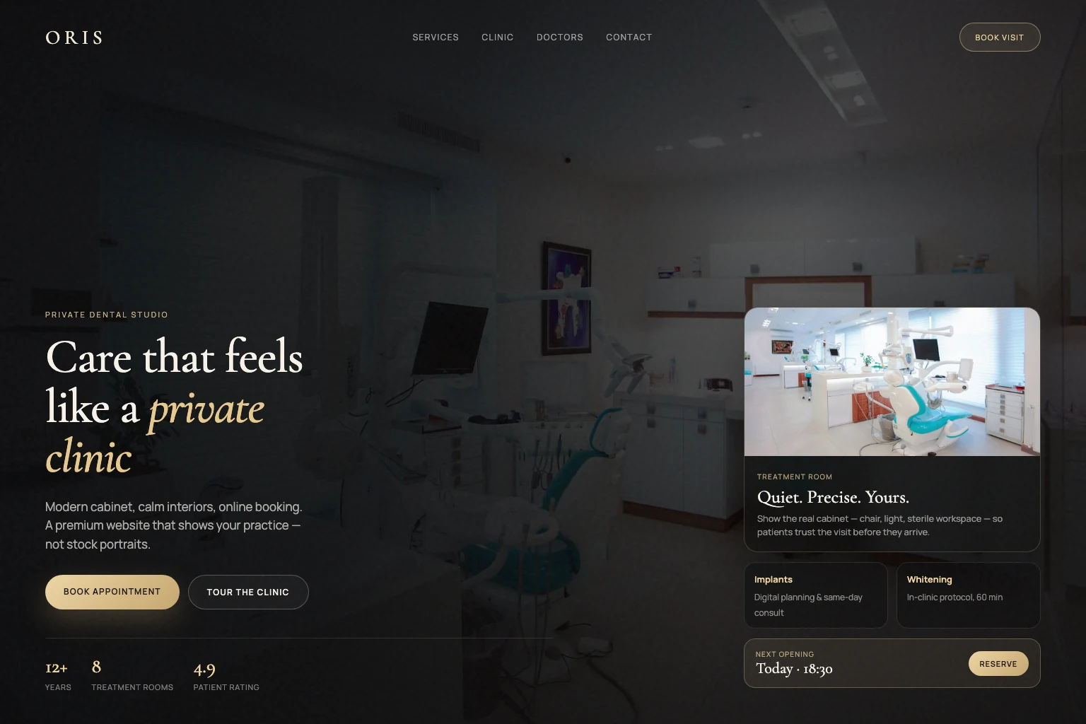 Site concept for “Dental”